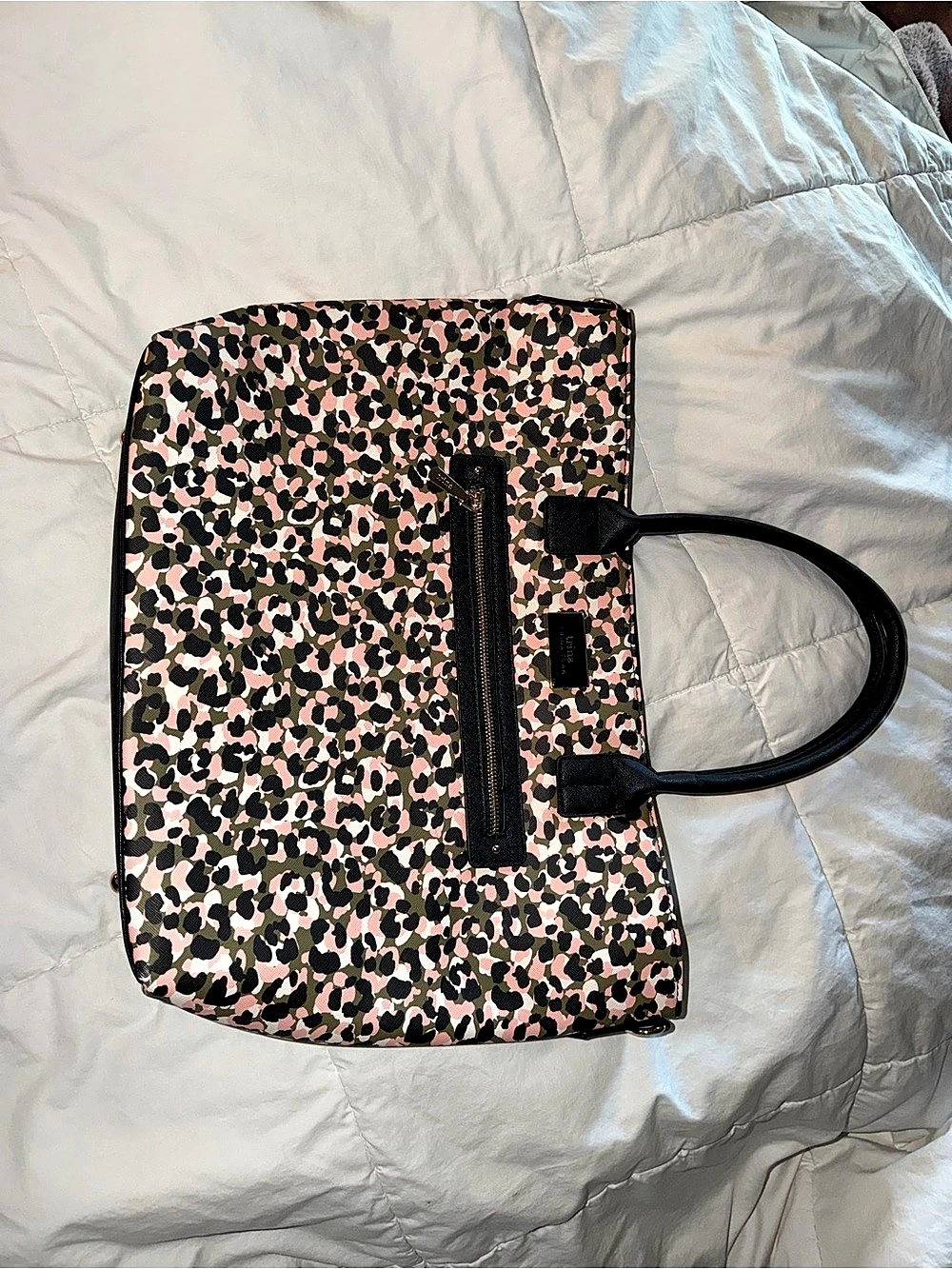 Trina Turk Leopard Print Double Handled Tote Pink & Black